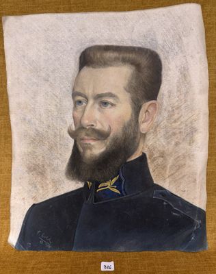 portrait d'un homme barbu en uniforme militaire