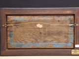a picture of a picture of an apple in a wooden frame