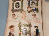 an open book with pictures of children on it