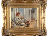 une image d'une peinture représentant une femme assise sur le sol