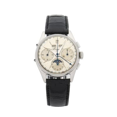 gros plan d'une montre sur fond blanc avec un bracelet noir
