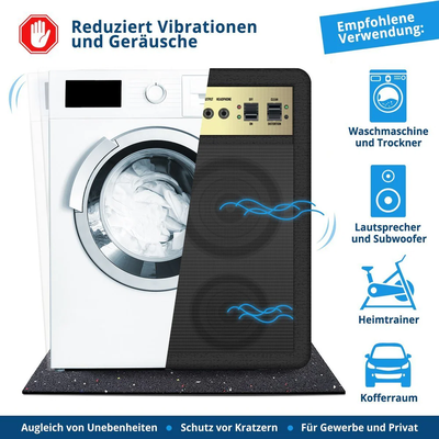 FLOORDIREKT - Tapis anti-vibrations - Caoutchouc recyclé noi…