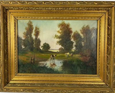 NORY XXème siècle « Paysage aux vaches »