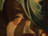 an image of a painting of a woman kneeling down with her hands on the ground