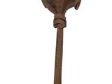 an image of a metal object with a wooden handle on a white background