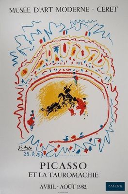 tableau représentant un homme à cheval sur fond blanc