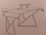 a box with a drawing of a table and chair on it