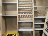 many shelves in a store that have various items on them
