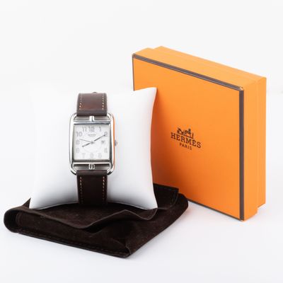 HERMES Paris Cap Cod Montre homme, boitier acier 30 x 40mm, … - Photo 1
