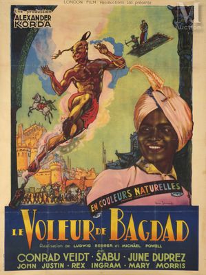 a poster for the movie voleur de bagdad