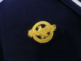 a close up of a navy uniform with a gold eagle on it