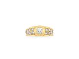a yellow gold and diamond ring
