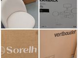 quatre photos différentes d'une boîte contenant des toilettes et un siège de toilettes