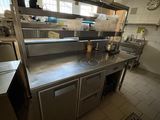 an image of a commercial kitchen with stainless steel counter tops