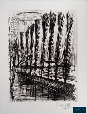 une image représentant un dessin en noir et blanc d'une rangée d'arbres