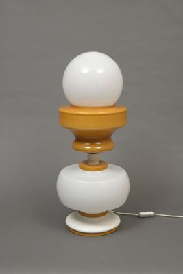 an image of a table lamp with a white ball on top of it