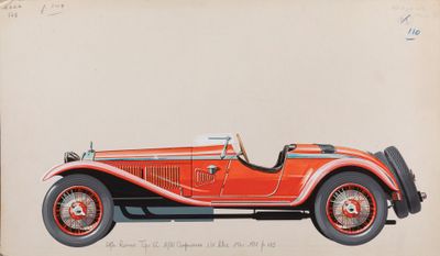 dessin d'une voiture rouge et noire sur fond blanc