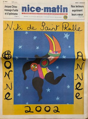 a newspaper with a drawing of a bird on it