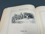 un livre ouvert sur lequel figure l'image d'un homme et d'un cheval
