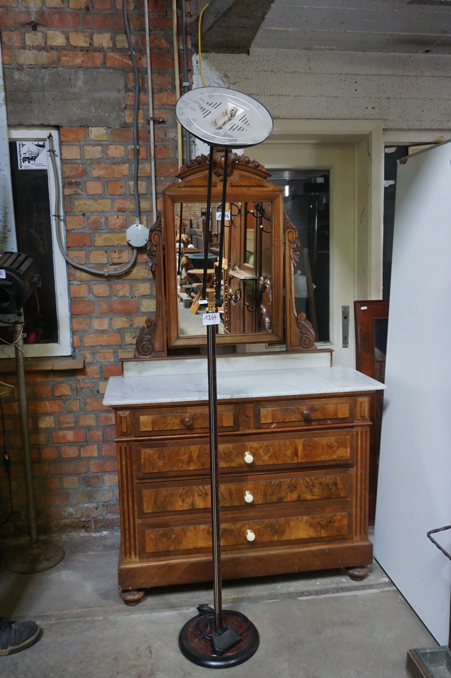 lampe sur pied vintage - avec variateur d'intensité