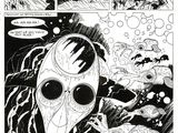 a page from a comic strip with a drawing of an alien face