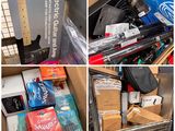 quatre photos représentant divers objets contenus dans une boîte