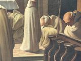a painting of a group of people in a church