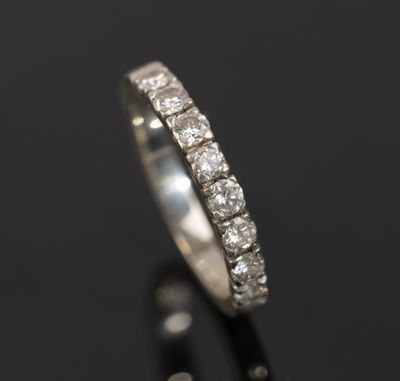 Demi alliance américaine en or blanc 14 carats (soit 585/100…