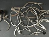 a lot of old tools that are laying on the table