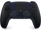 a close up of a black controller on a white background