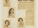 an old newspaper with a bunch of photos of women on it