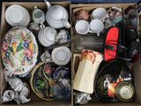 a box full of assorted items sitting on a table