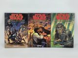 three star wars books on a white background