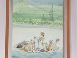 a picture of a picture of a family in a boat