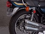 a motorcycle that is parked in a parking lot