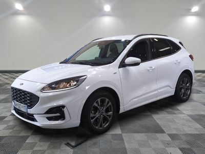 a white ford kuga parked on a checkered floor