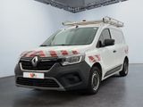 the white van is parked in a large room with a red and white checkered design