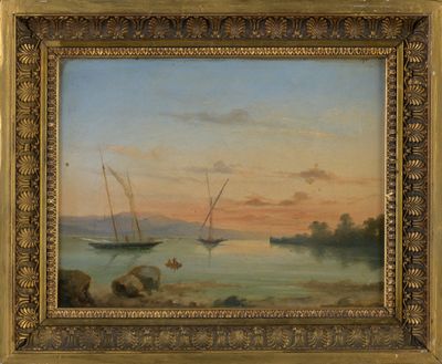 École française XIXe "Marine" HST, non signée.