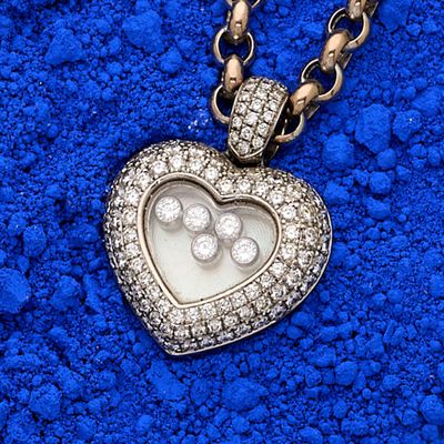 CHOPARD "Happy Diamonds" Collier en or gris 18k (750e), comp…