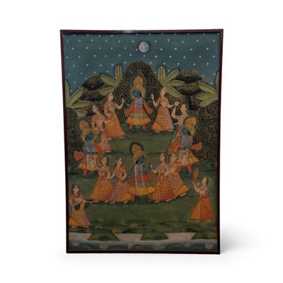 Inde, XXe Divinités Peinture sur tissu