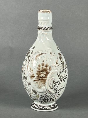 Emile GALLE (Lorraine), faïencerie de Nancy. Vase à goulot r… - Photo 1