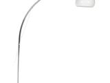 lampe sur pied avec un pied en marbre et un abat-jour en verre blanc