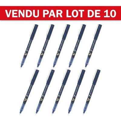 set of six pens with blue ink on a white background with the words vendu par lot de 10