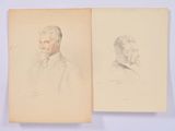 deux dessins représentant un homme en costume et une femme en robe