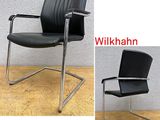 black leather office chair with chrome frame and black leather seat