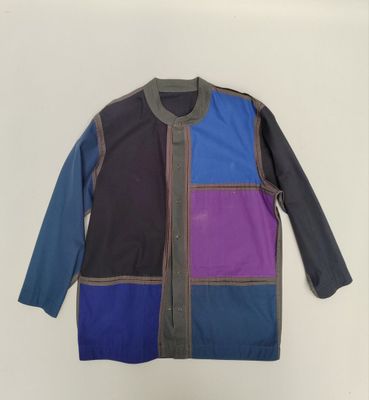 Michel SCHREIBER Veste Mao Snob en tissu polychrome