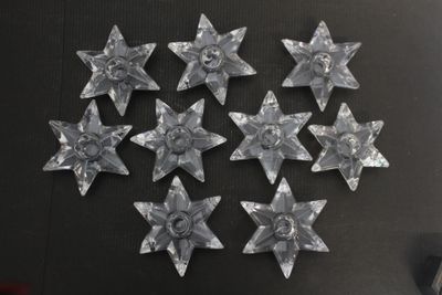 Bougeoirs étoile en cristal moulé — Lot de 9 pièces - Photo 1