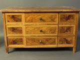 a wooden chest of drawers with drawers and drawers on each side
