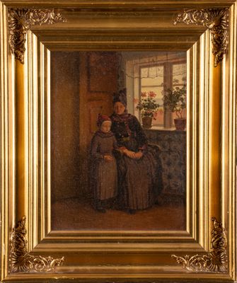 Aage EXNER (1870-1951) Mère et sa fille dans un intérieur, 1…