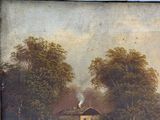 une image d'une peinture d'une maison dans les bois